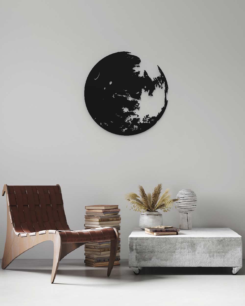 je-suis-art-tableaux-mars-one-line-tableau-mural-m-tal-noir image 1