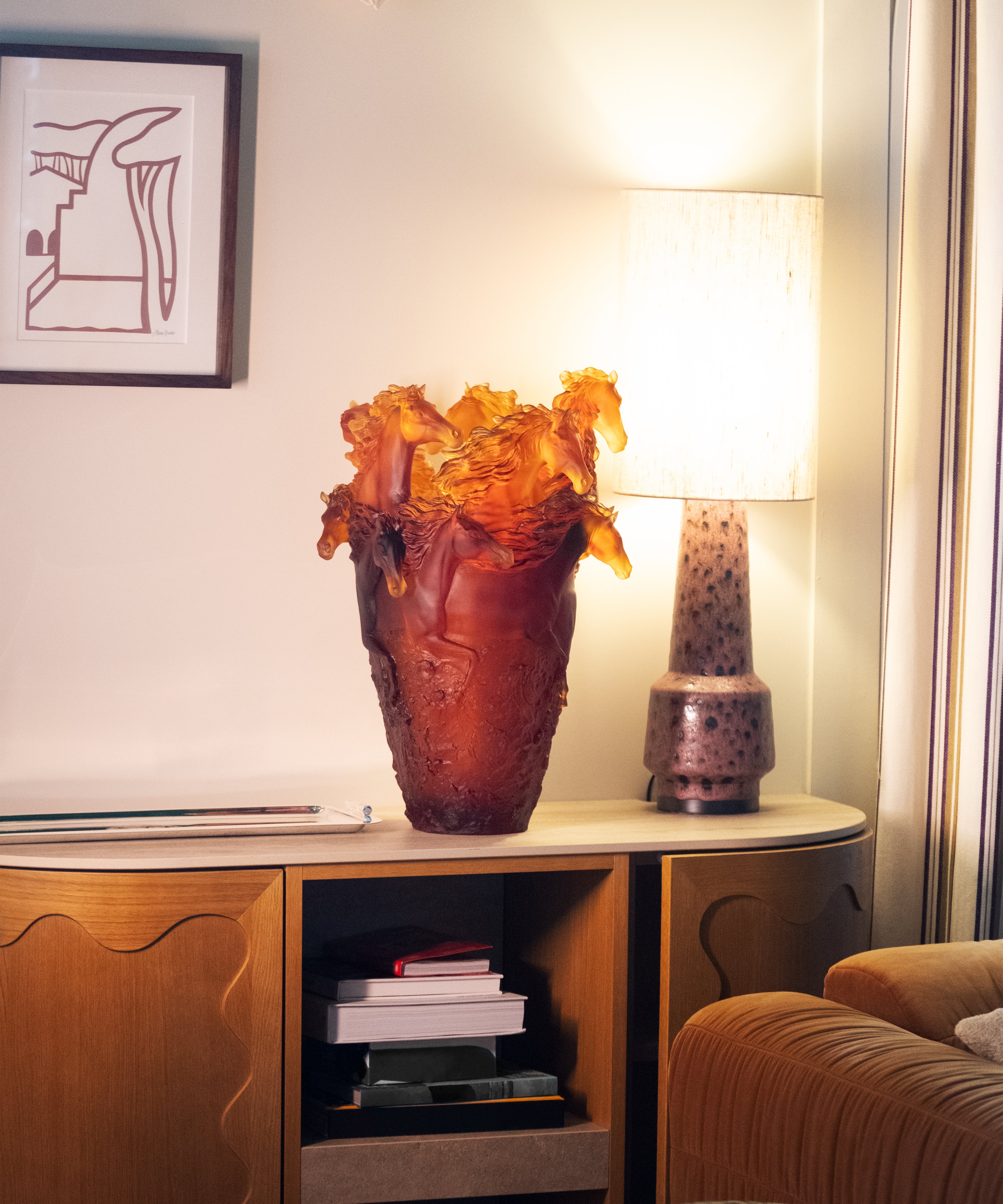 daum-cavalcade-vase-magnum-ambre-175-ex-cheval image 3