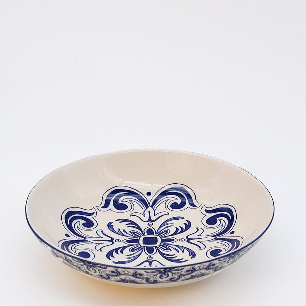 luisa-paix-o-floral-saladier-c-ramique-bleu-25-cm image 1