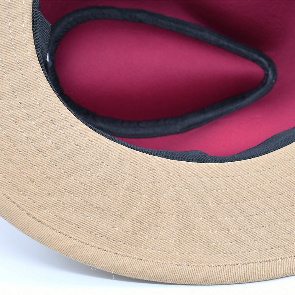 luisa-paix-o-chapeau-coton-camel-li-ge-cuir-t58 image 2
