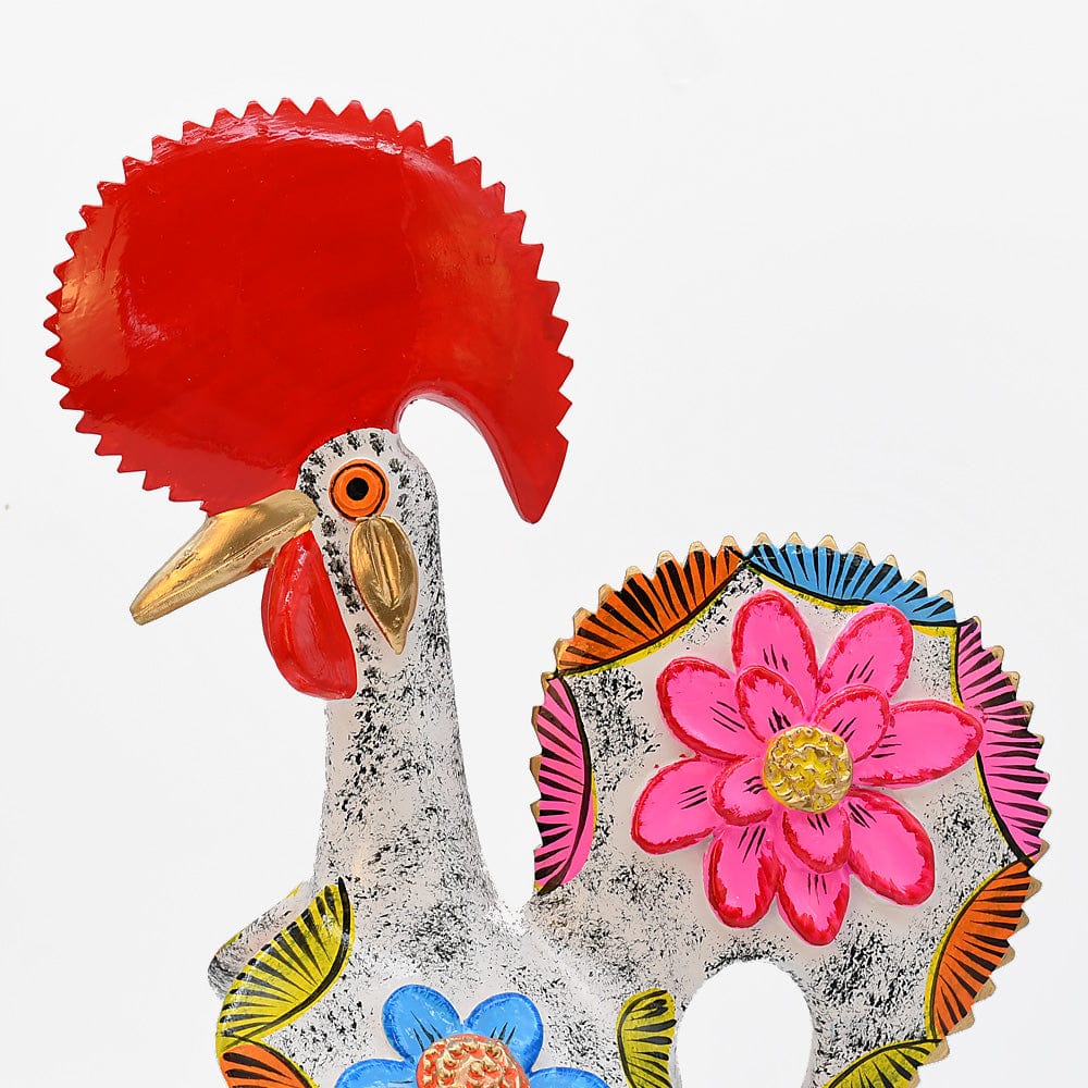 luisa-paix-o-coq-de-barcelos-40cm-blanc-c-ramique-pi-ce-unique image 6