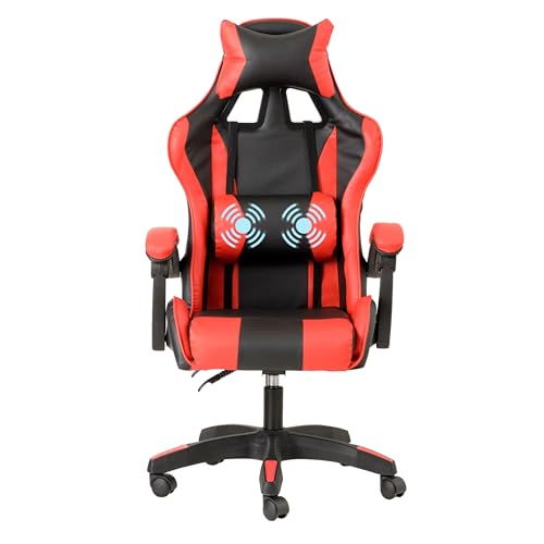 baroni-home-sedie-chaise-gaming-rouge-massage-lombaire-simili-cuir image 8