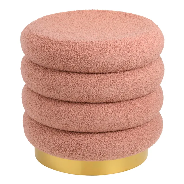 baroni-home-pouf-macaron-pouf-sherpa-rose-38x38x41-cm image 1