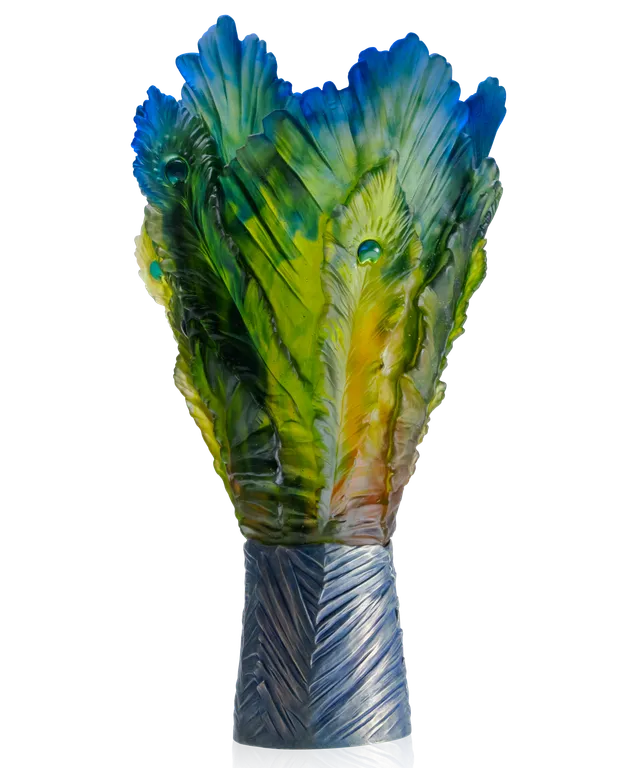 daum-univers-v-g-tal-fleur-de-paon-exotique-vase-magnum image 1