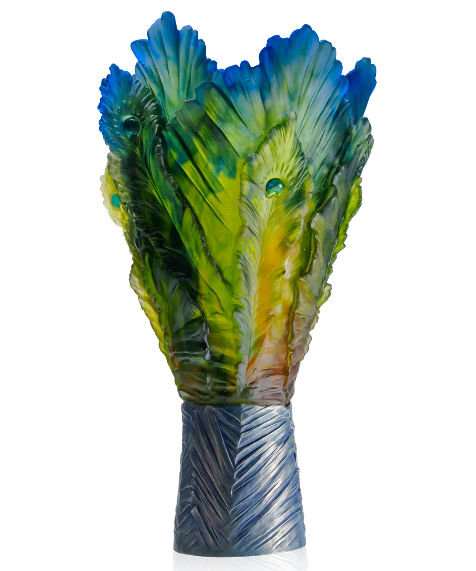 daum-univers-v-g-tal-fleur-de-paon-exotique-vase-magnum image 1
