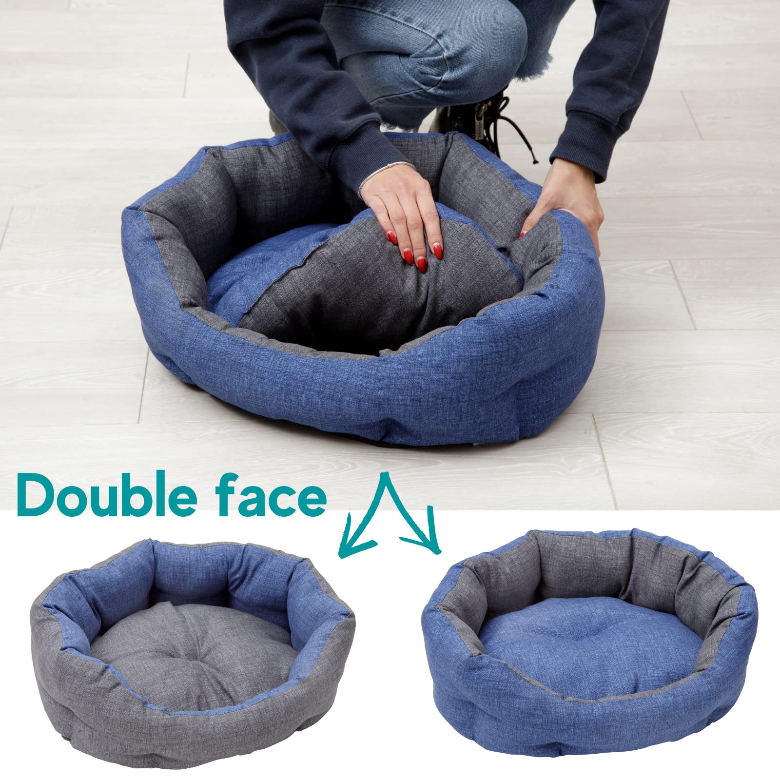 baroni-home-pet-panier-chien-chat-ovale-gris-bleu-l-50x65-cm-coton image 6