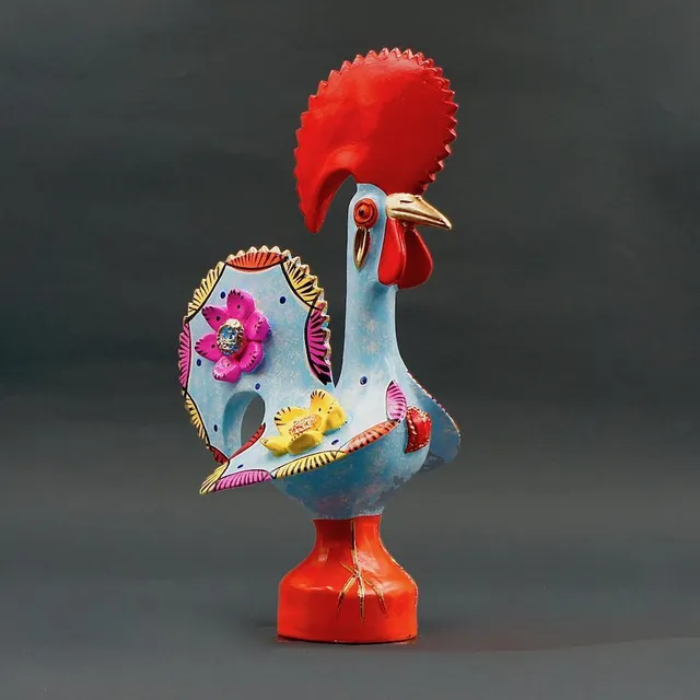 luisa-paix-o-d-coration-coq-barcelos-c-ramique-bleu-25cm-c-ta image 1
