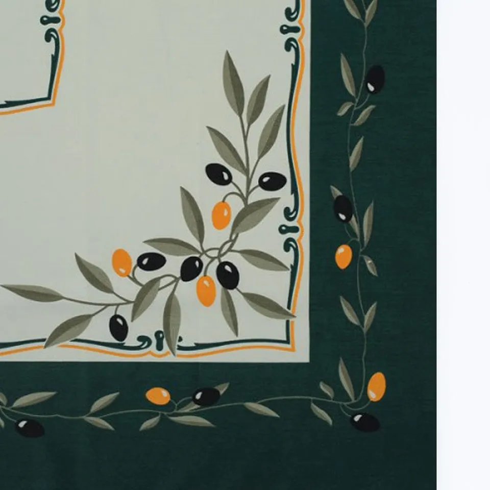 luisa-paix-o-azeitona-nappe-coton-verte-150x150cm image 1