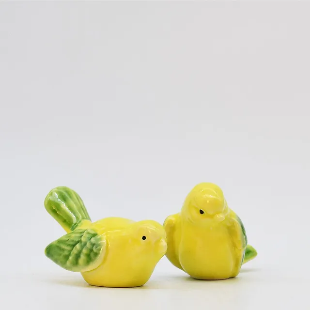 luisa-paix-o-oiseaux-paire-c-ramique-jaune-porte-bonheur image 1