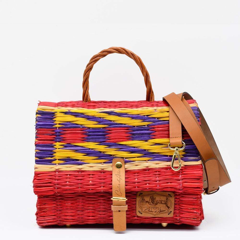 luisa-paix-o-sac-cartable-jonc-25-cm-rouge-multicolore-cuir image 1