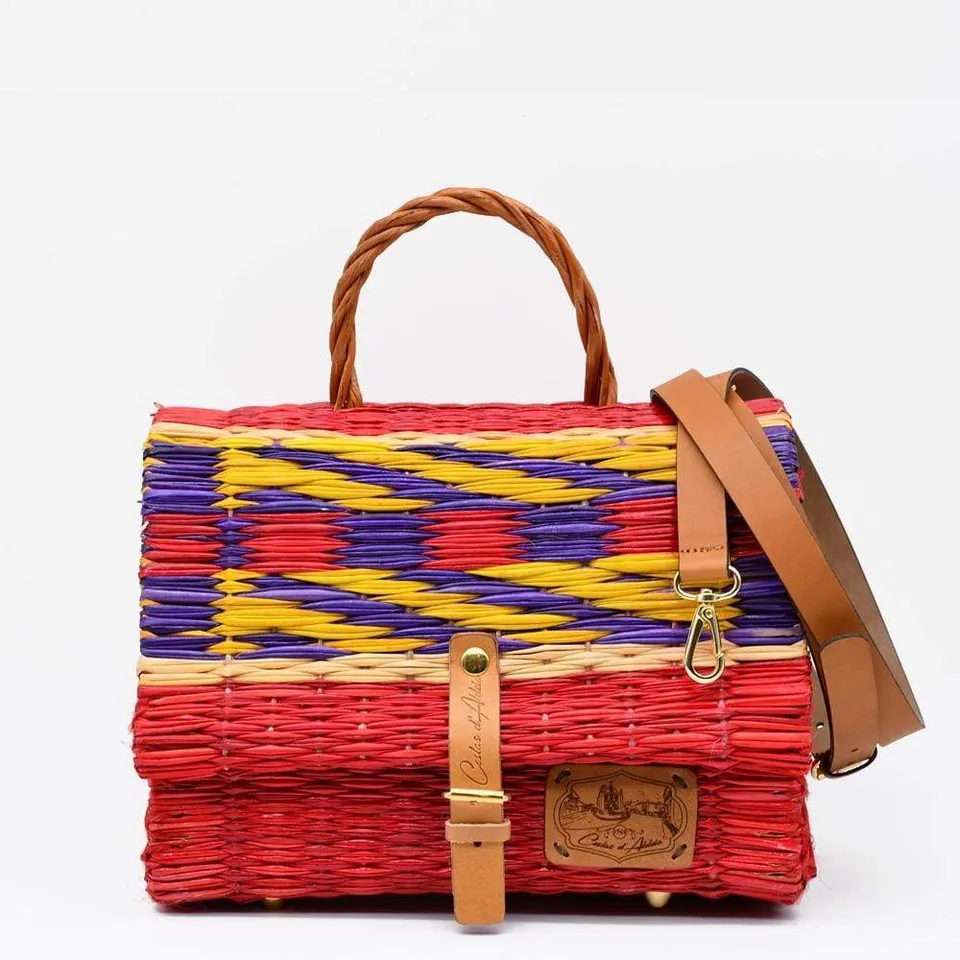 luisa-paix-o-sac-cartable-jonc-25-cm-rouge-multicolore-cuir image 1