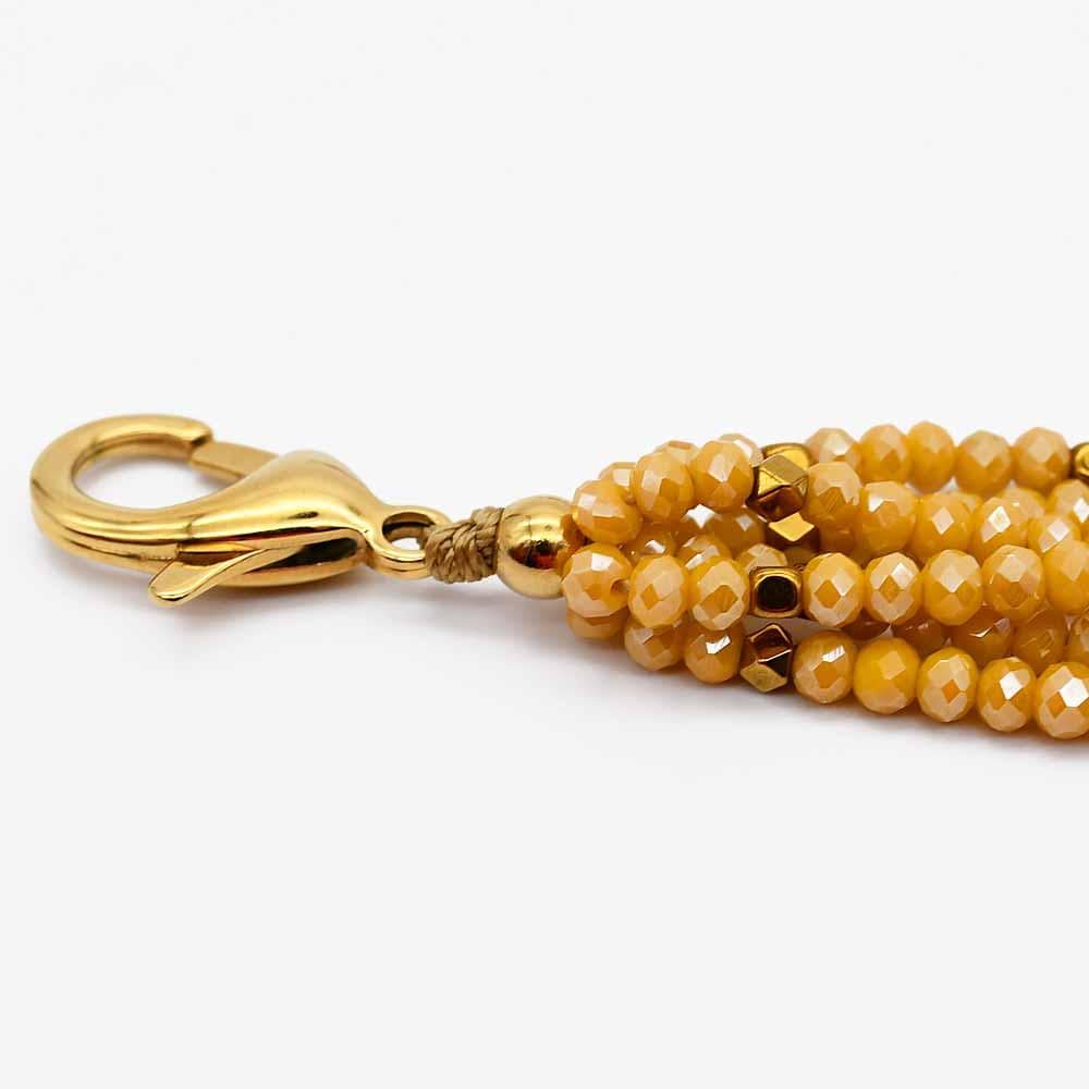 luisa-paix-o-bracelet-perles-de-verre-jaune-r-glable image 3