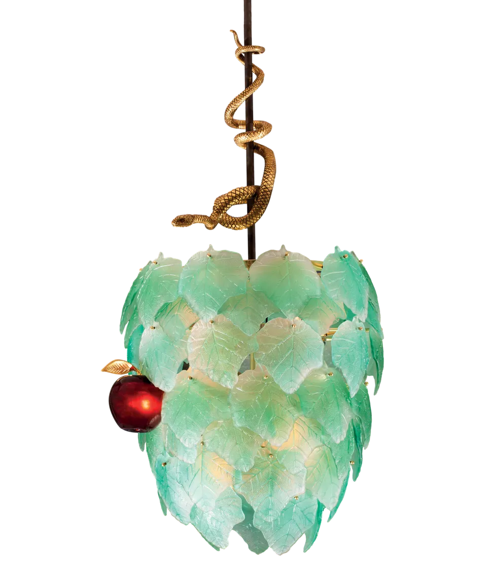daum-art-cristal-lustre-eden-reptile-luminaire-vert-8-ex image 1