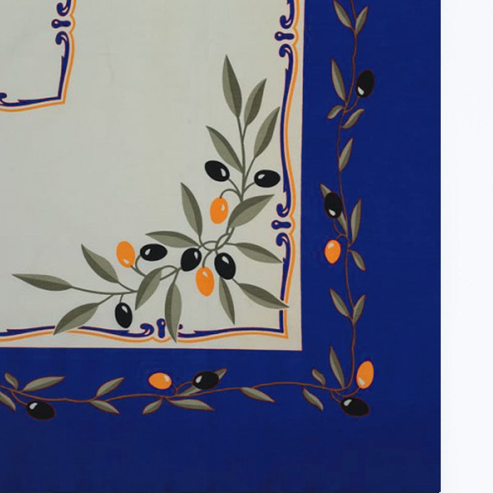 luisa-paix-o-azeitona-nappe-coton-bleue-olive-150-cm image 1