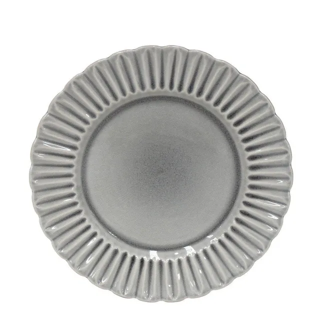 luisa-paix-o-cristal-assiette-en-gr-s-grise-28-cm-vitrifi-e image 1