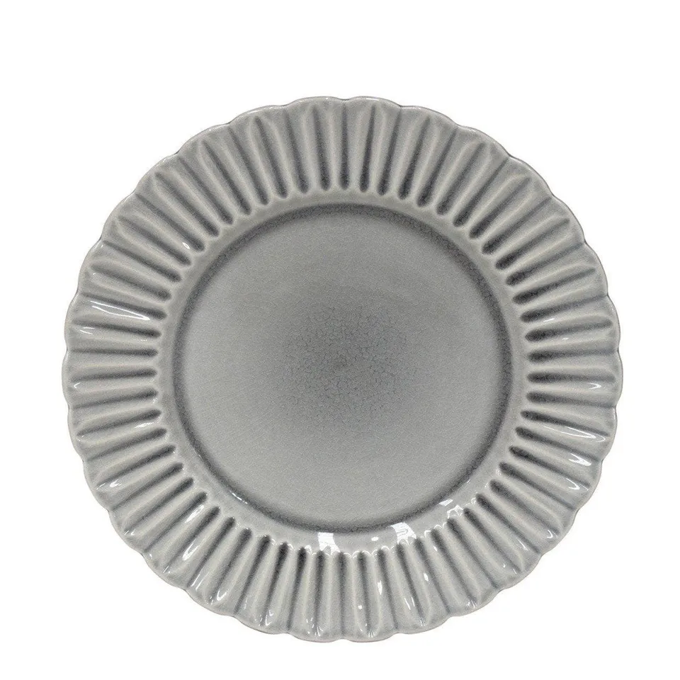 luisa-paix-o-cristal-assiette-en-gr-s-grise-28-cm-vitrifi-e image 1