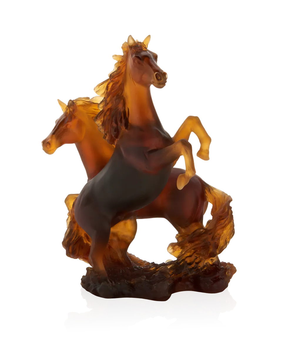 daum-univers-animalier-cavalcade-sculpture-deux-chevaux-cristal image 1