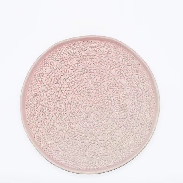 luisa-paix-o-carimbada-assiette-plate-rose-27-cm image 1