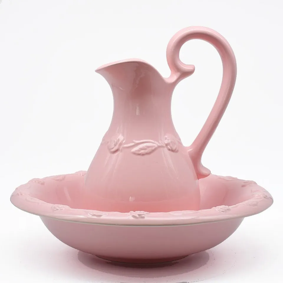 luisa-paix-o-d-coration-cruche-et-bassine-toilette-rose image 1