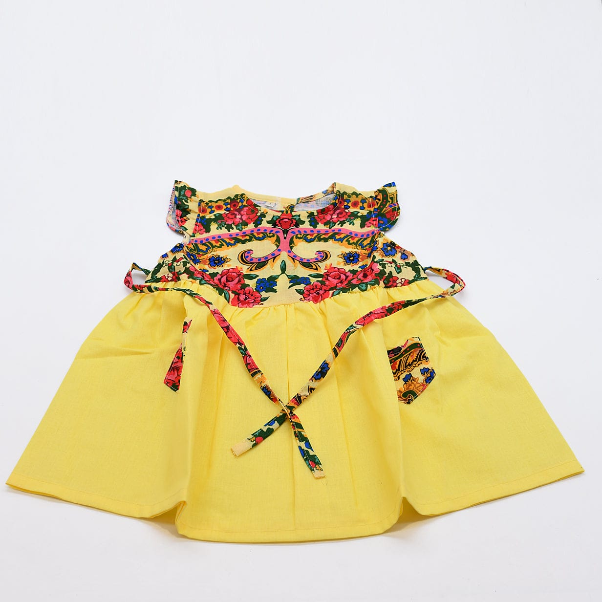 luisa-paix-o-viana-robe-enfant-coton-jaune-motifs image 3