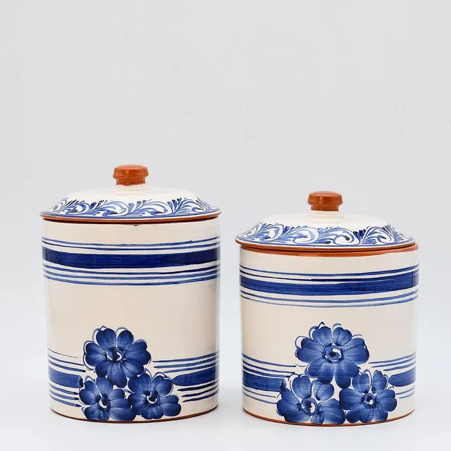 luisa-paix-o-vaisselle-portugaise-bo-te-cuisine-terre-cuite-bleue-1l image 1