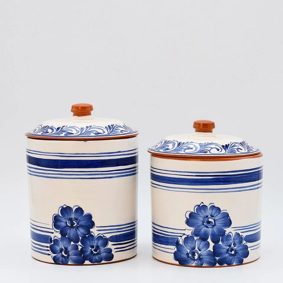 luisa-paix-o-vaisselle-portugaise-bo-te-cuisine-terre-cuite-bleue-1l image 1