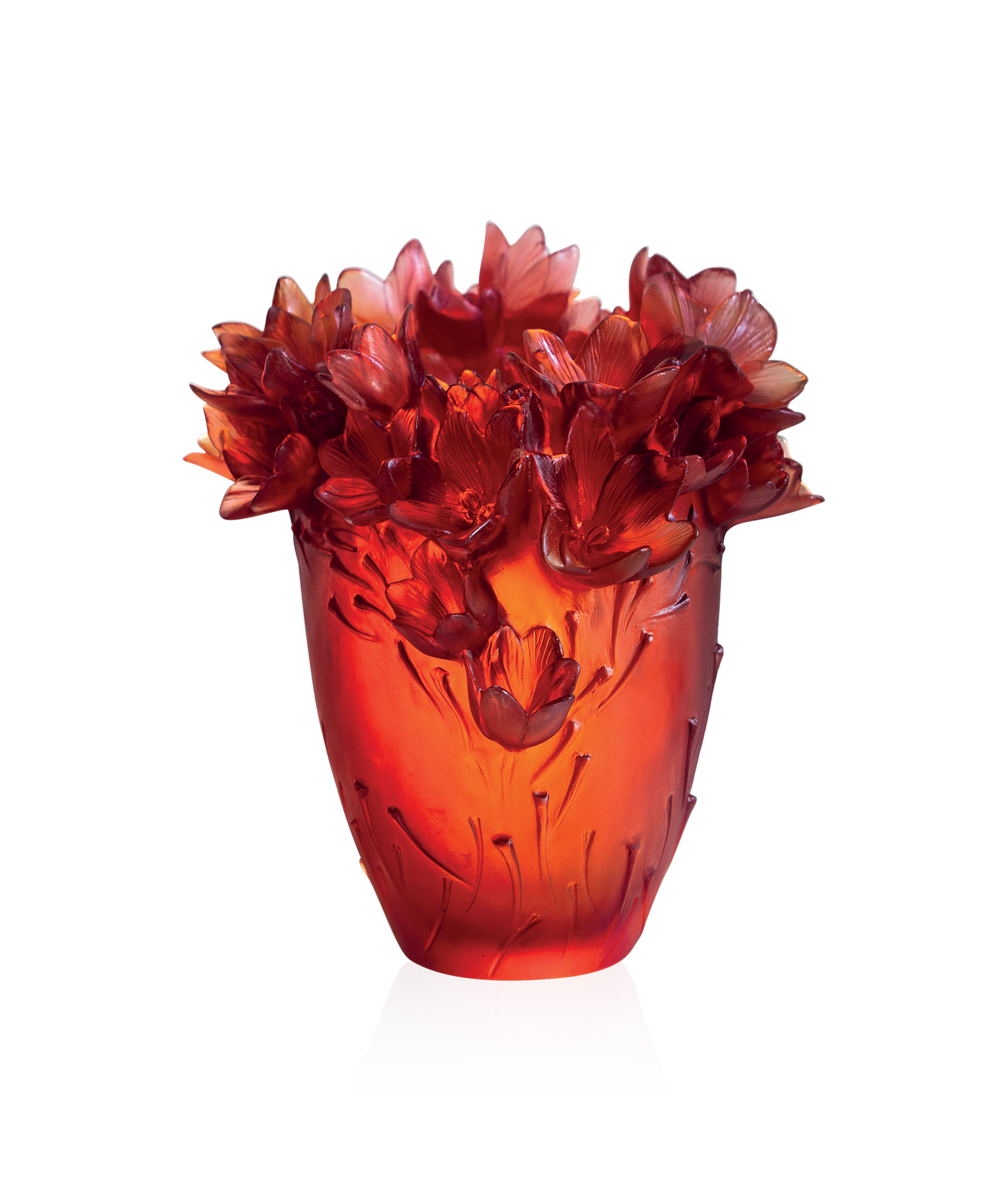 daum-safran-vase-grand-mod-le-cristal-orange-rouge image 1