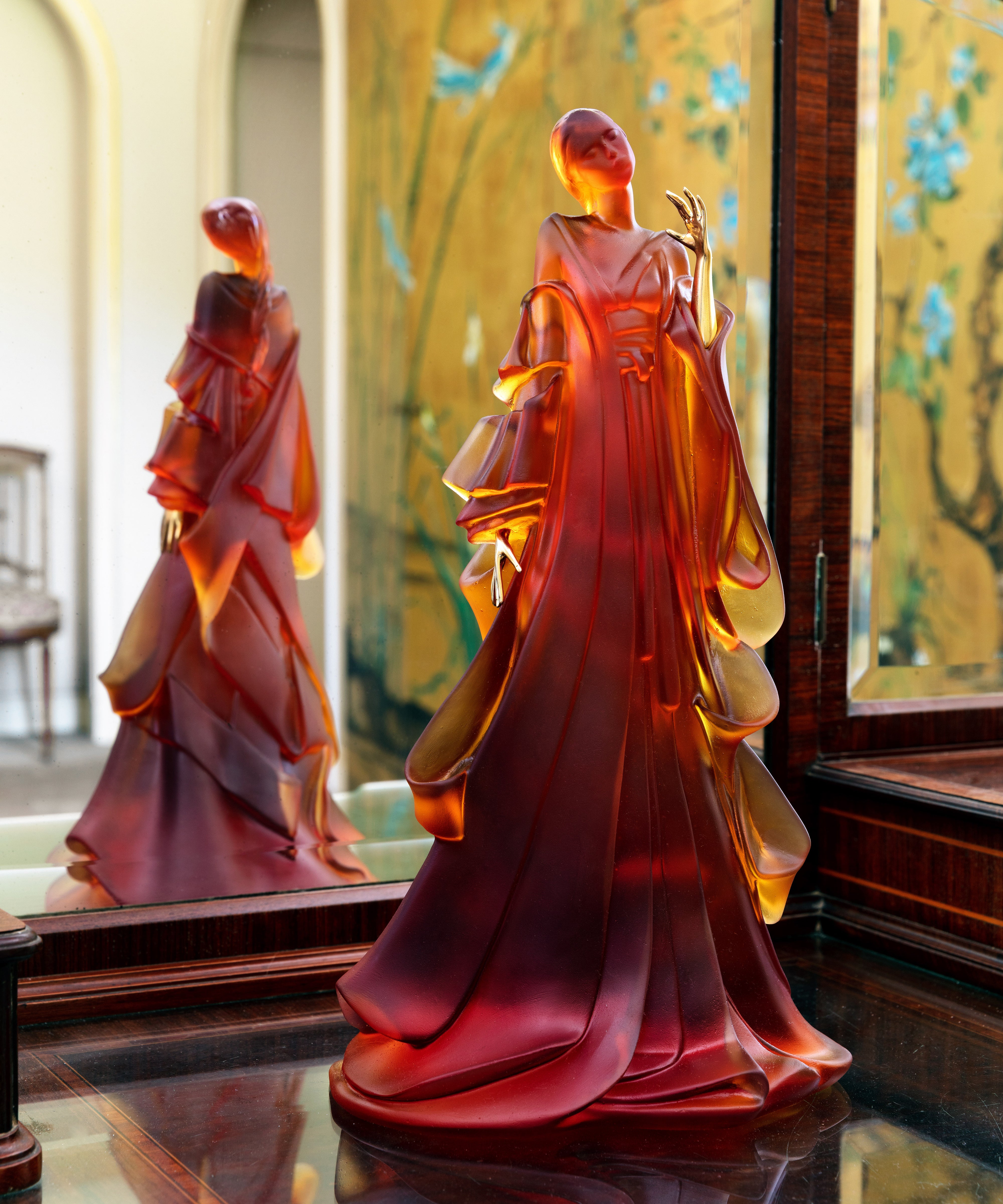 daum-art-cristal-kabuki-ambre-sculpture-375-ex-marie-paule-deville image 2