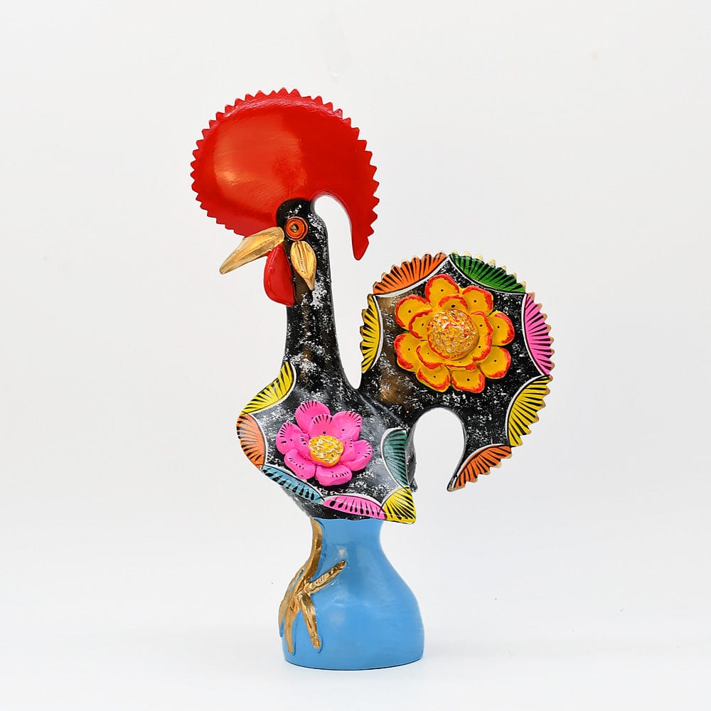 luisa-paix-o-coq-de-barcelos-40cm-noir-c-ramique-pi-ce-unique image 2