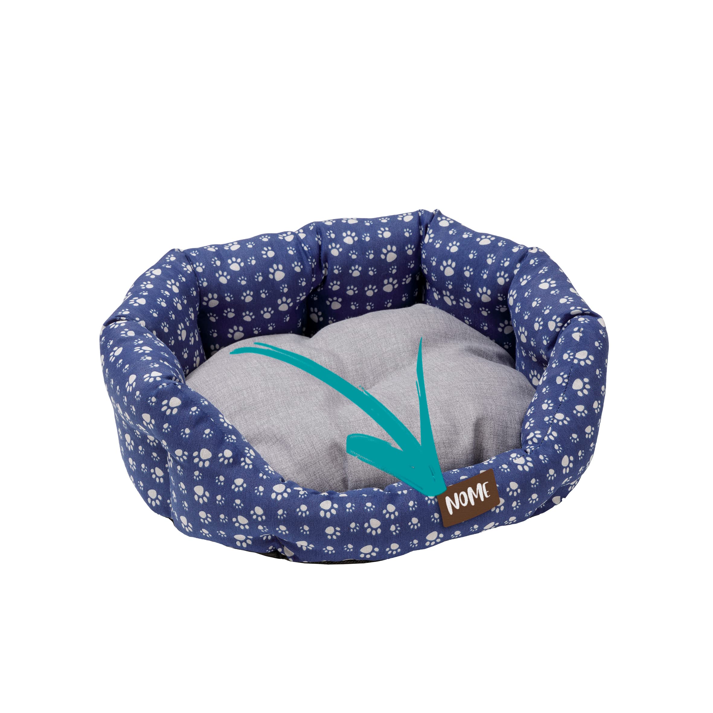 baroni-home-pet-panier-chien-chat-gris-pattes-50x65-cm-l image 1