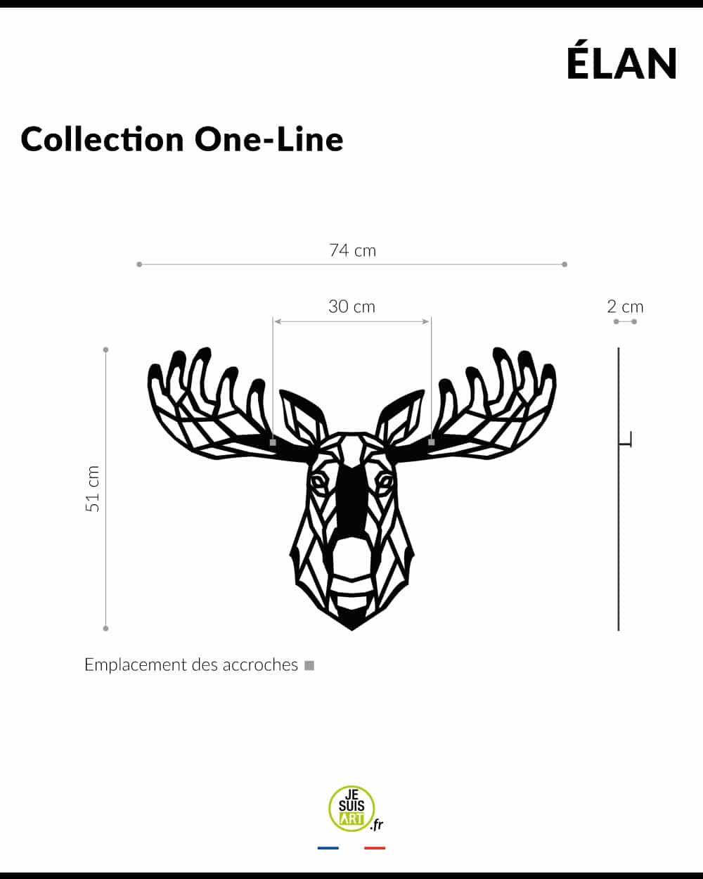 je-suis-art-animaux-lan-one-line-d-coration-murale-m-tal-noir image 3