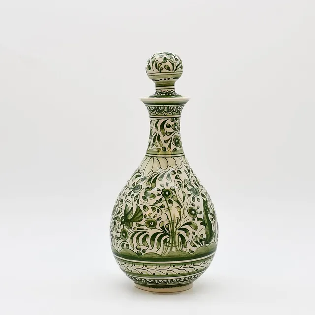 luisa-paix-o-coimbra-carafe-c-ramique-29cm-vert-floral image 1