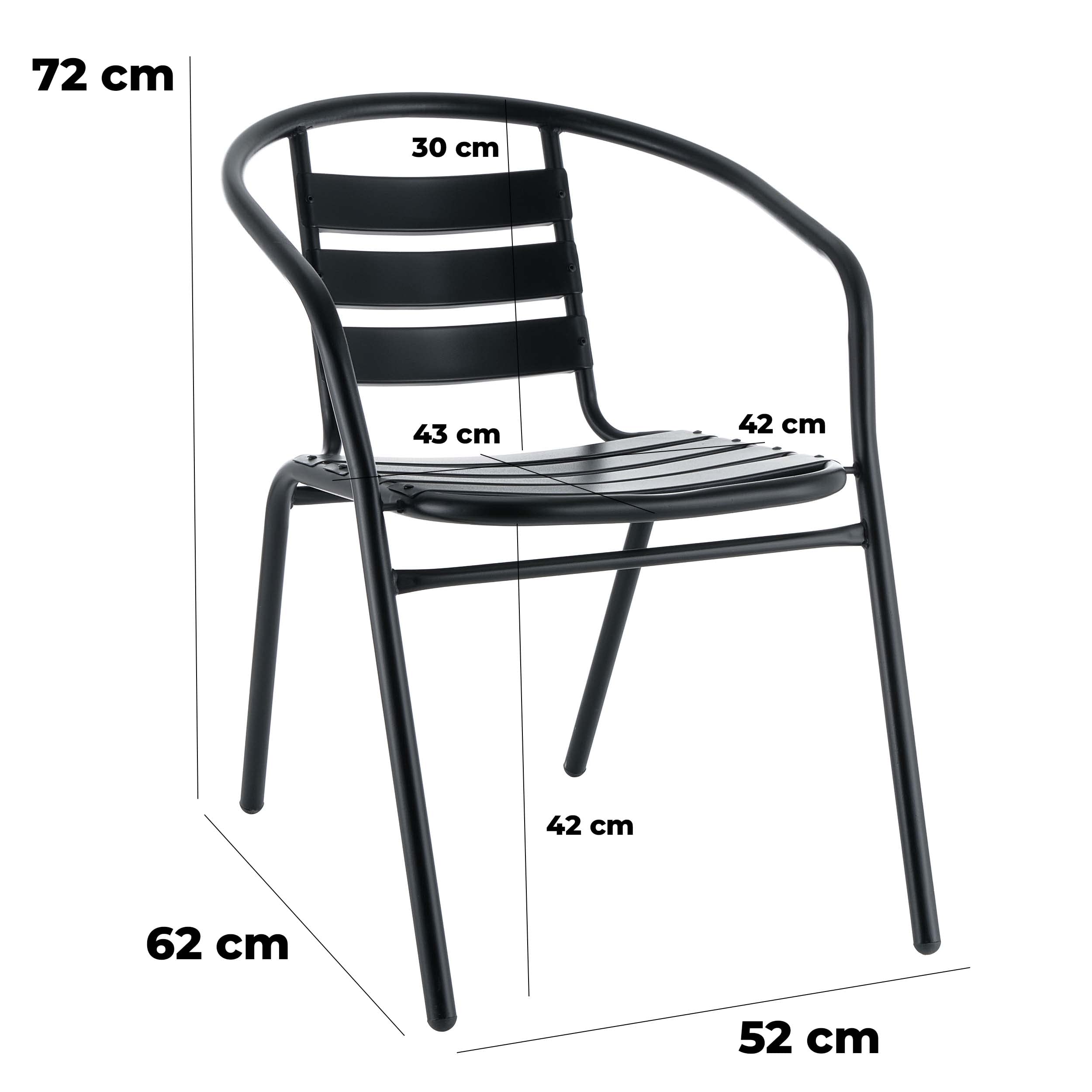 baroni-home-outdoor-lot-4-chaises-jardin-m-tal-noir-empilable image 3
