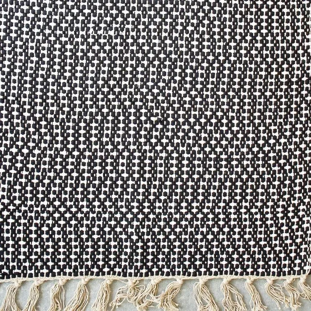 luisa-paix-o-tapis-coton-noir-beige-140x70 image 1