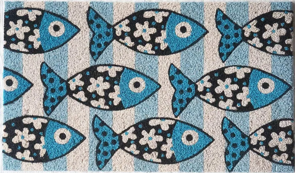 baroni-home-tessile-casa-paillasson-coco-sardines-bleu-70x40-cm image 1
