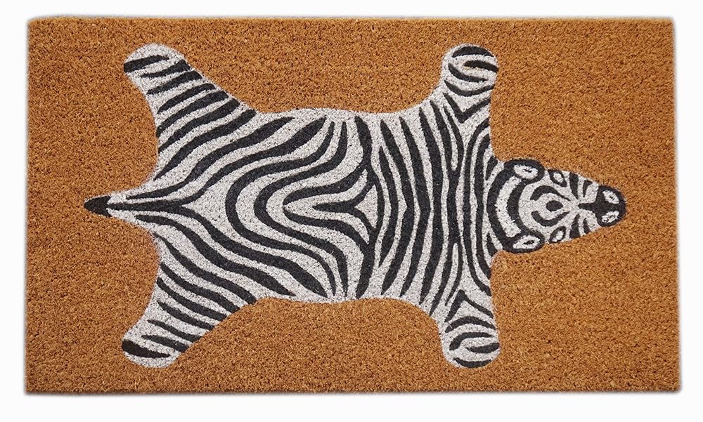 baroni-home-tessile-casa-paillasson-cuir-z-bre-70x40-cm-coco image 1