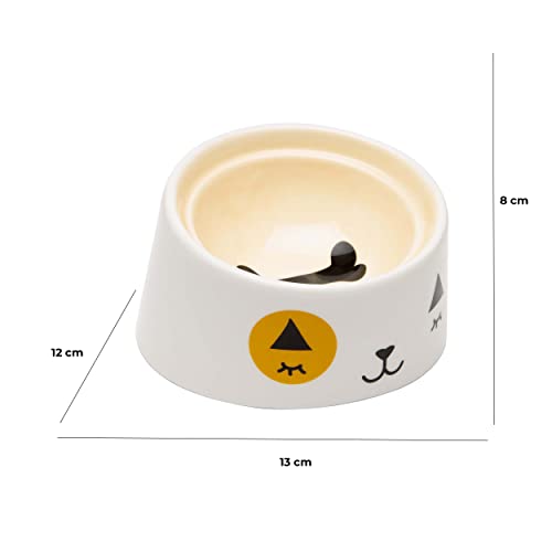 baroni-home-pet-bol-c-ramique-museau-blanc-13x12x8-cm-acier image 5