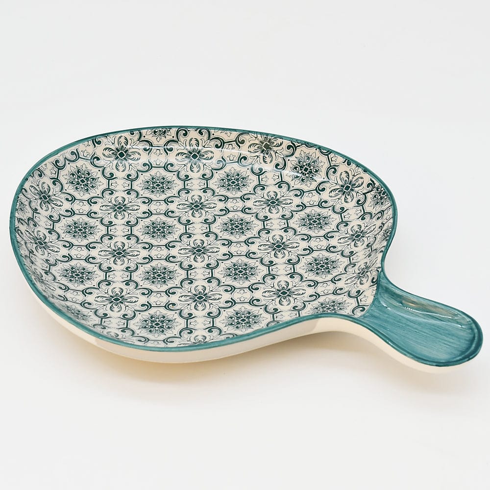 luisa-paix-o-padr-o-plat-c-ramique-vert-poign-e-28-cm image 4