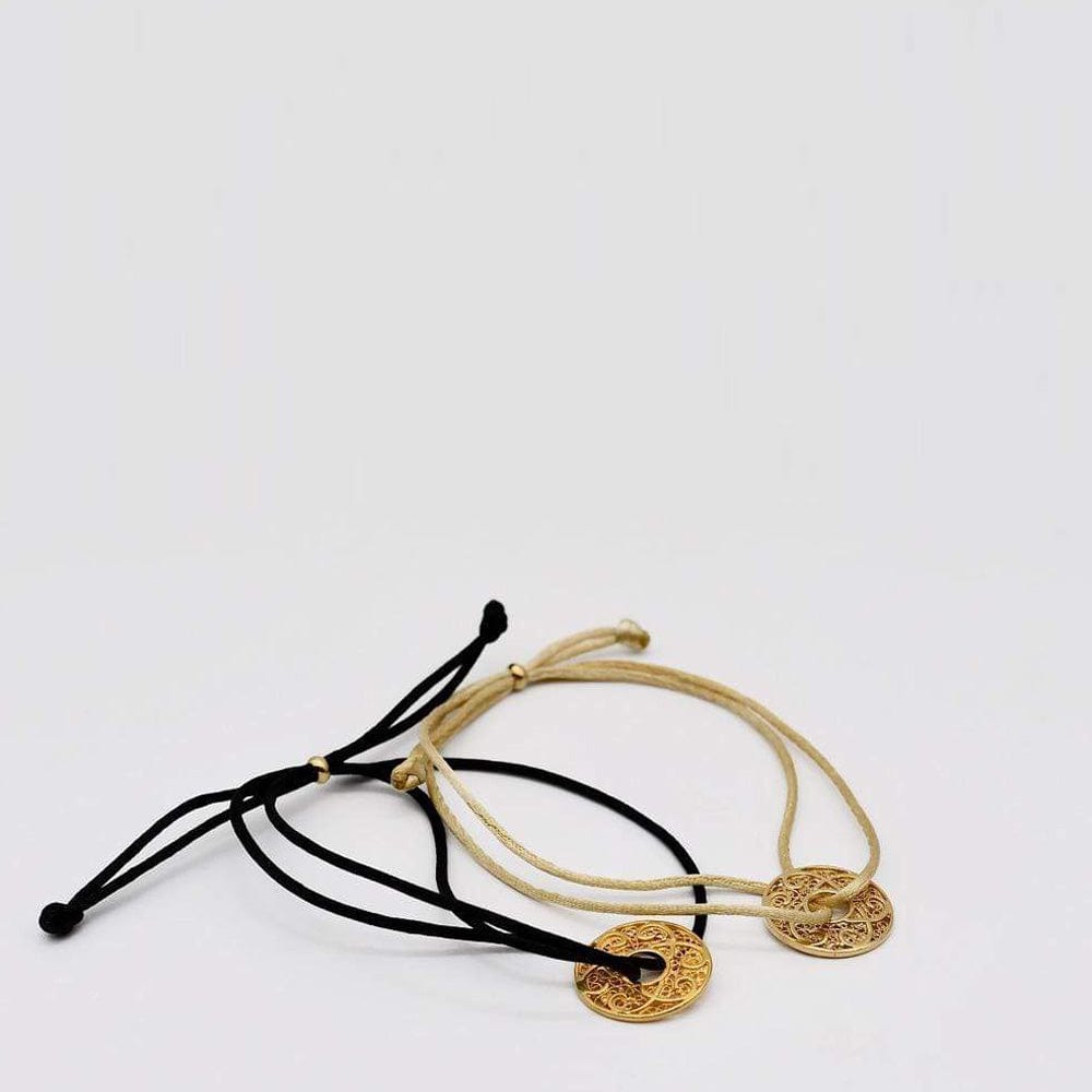 luisa-paix-o-infinito-bracelet-argent-dor-cordon-noir image 1