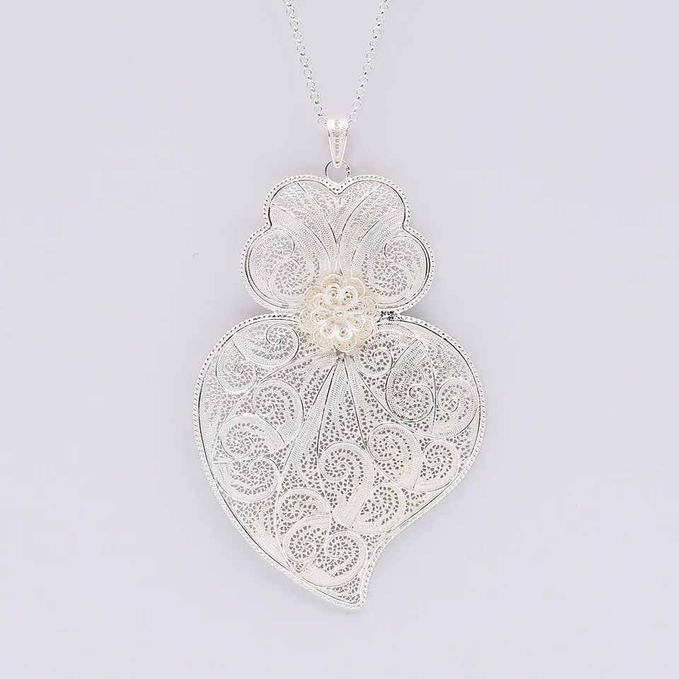 luisa-paix-o-cora-o-de-viana-pendentif-argent-11-cm image 1