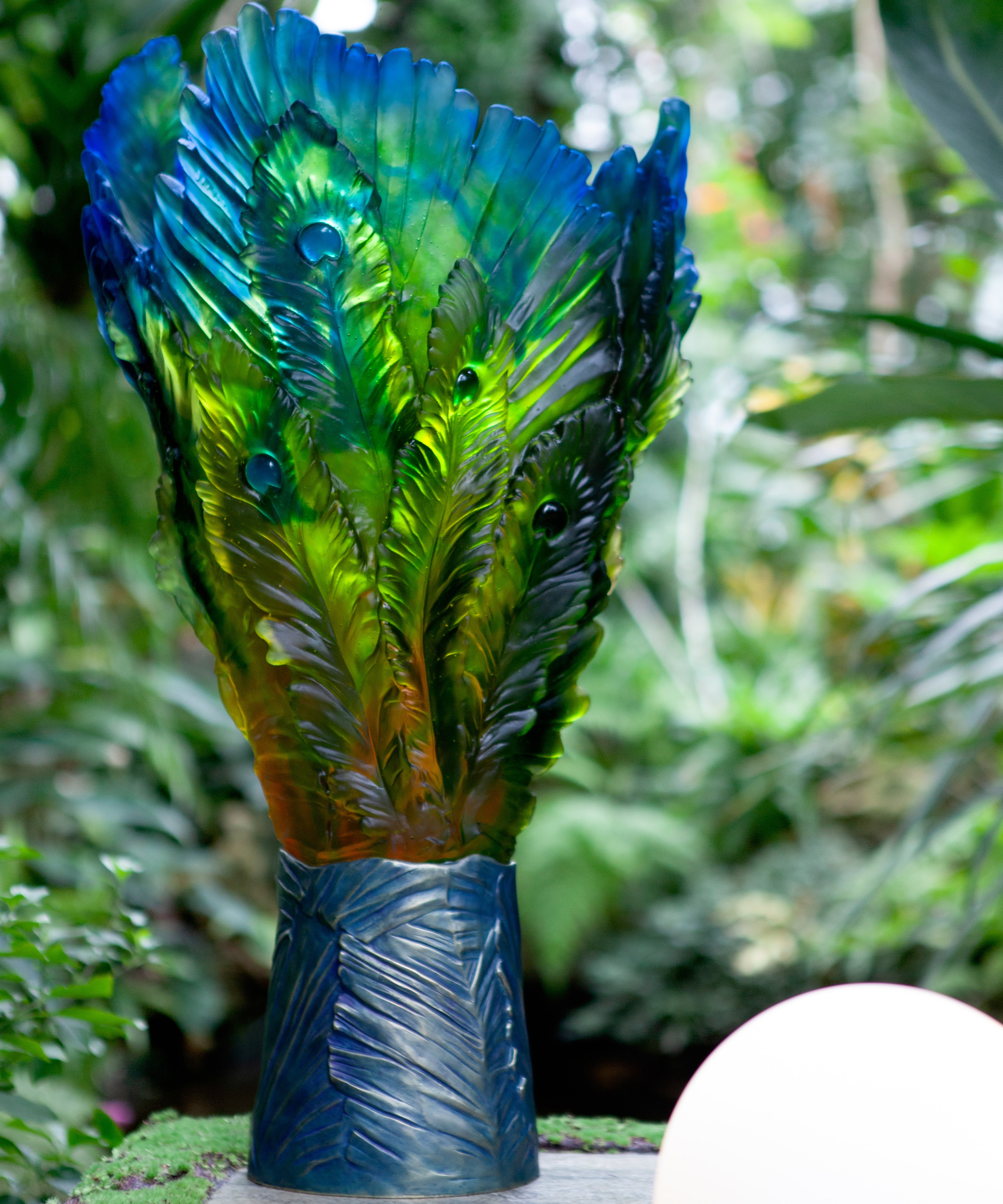 daum-univers-v-g-tal-fleur-de-paon-exotique-vase-magnum image 2