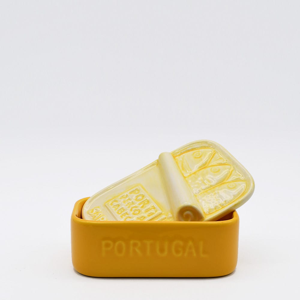 luisa-paix-o-vaisselle-portugaise-sardinhas-bo-te-c-ramique-jaune-13-cm image 1