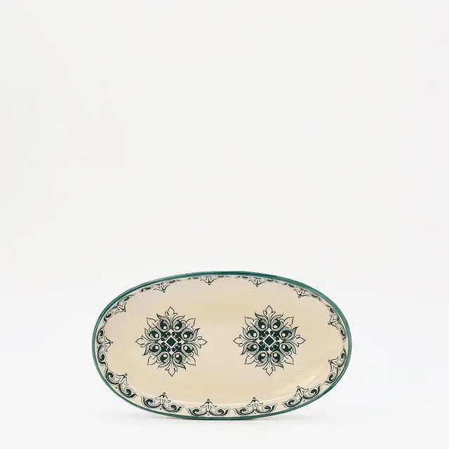 luisa-paix-o-bras-o-plat-ovale-c-ramique-19cm-vert image 1