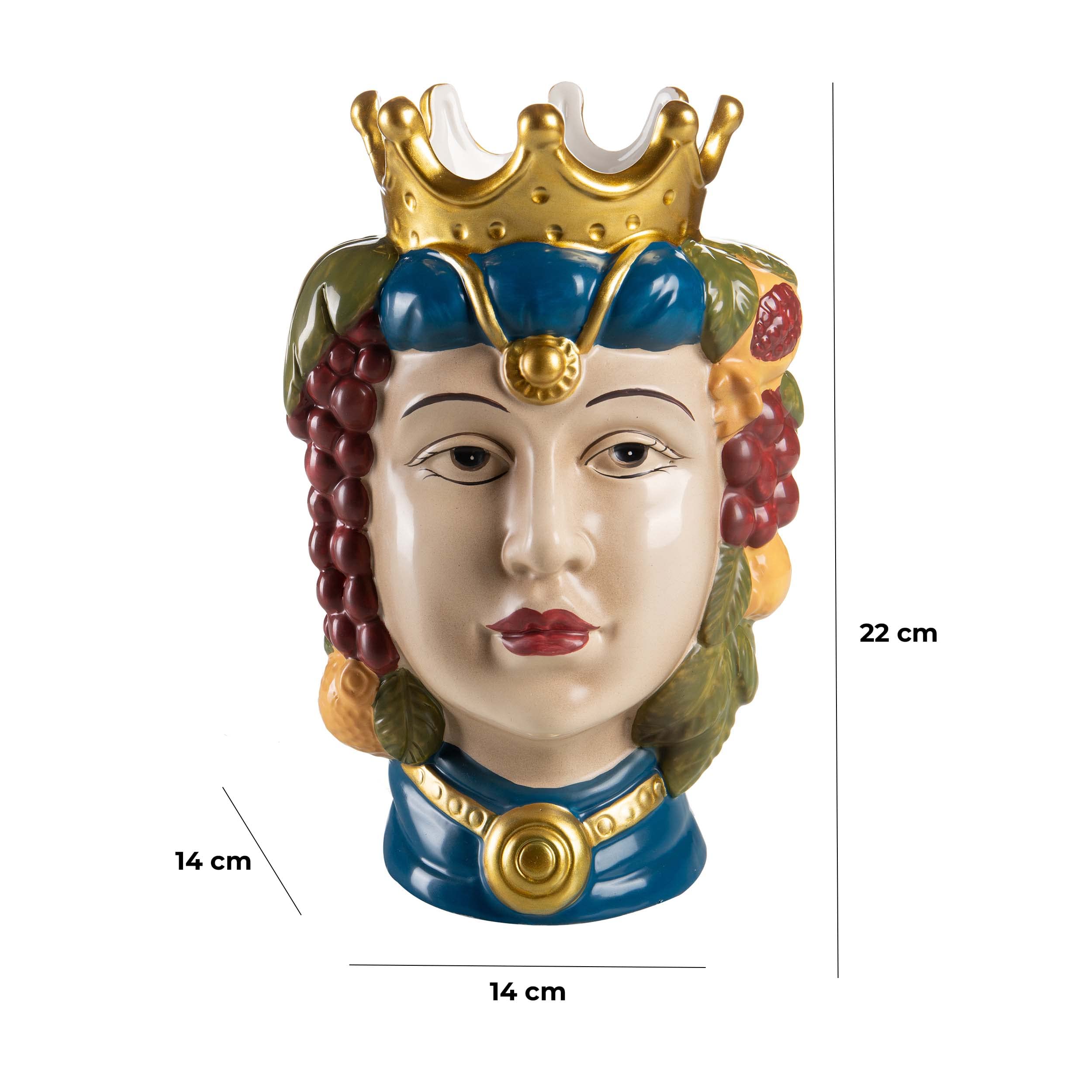 baroni-home-teste-di-moro-vase-t-te-reine-porcelaine-22cm image 2