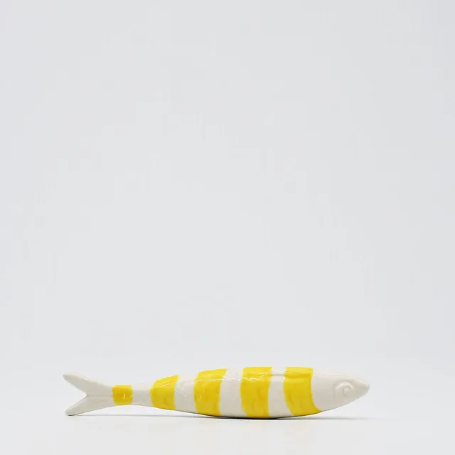 luisa-paix-o-sardine-ray-e-caldas-da-rainha-c-ramique-blanc-jaune-19cm image 1