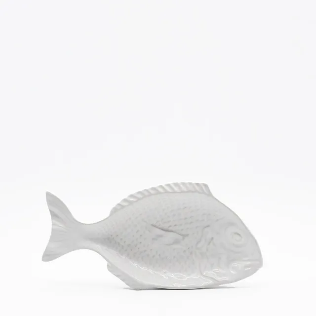 luisa-paix-o-plat-poisson-25cm-blanc-en-c-ramique-fait-main image 1