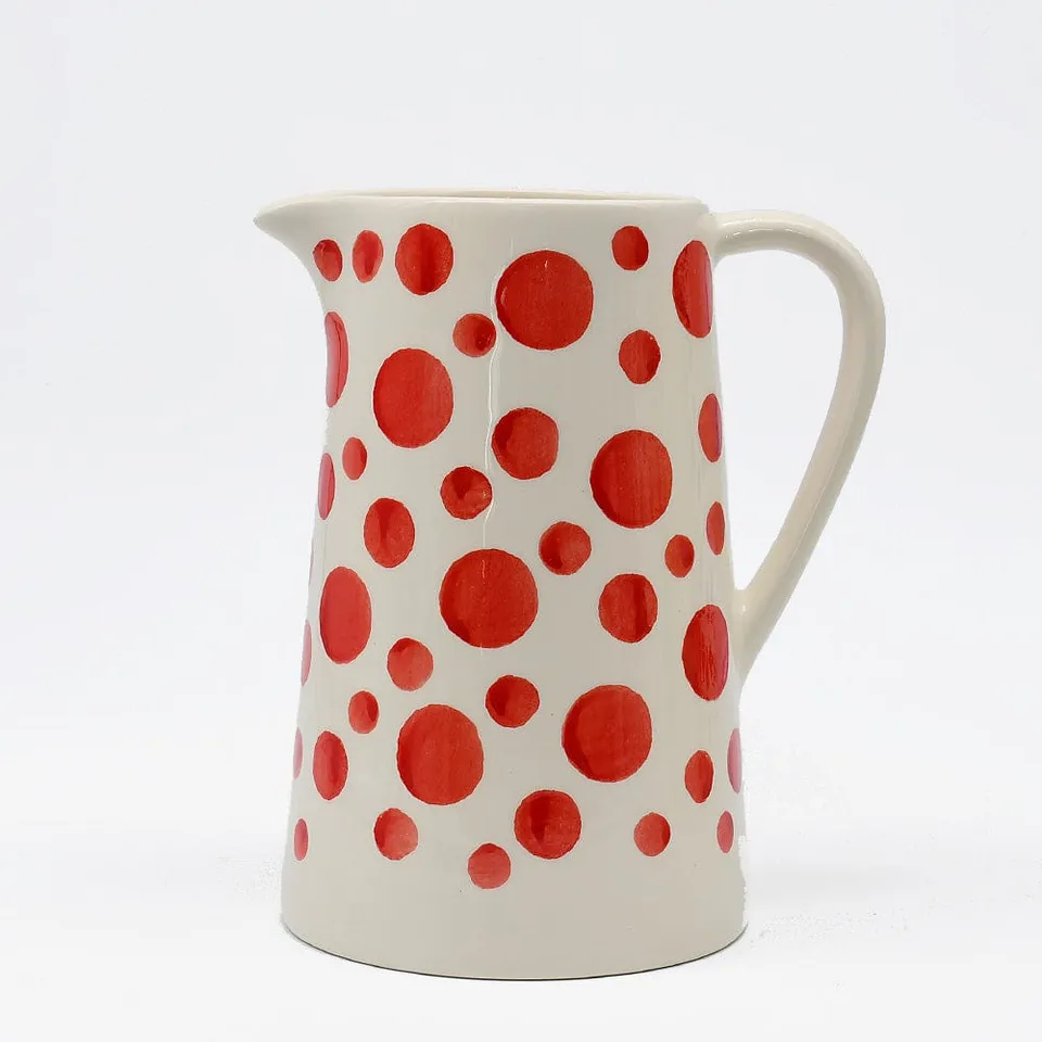 luisa-paix-o-carafe-pois-c-ramique-rouge-18cm image 1