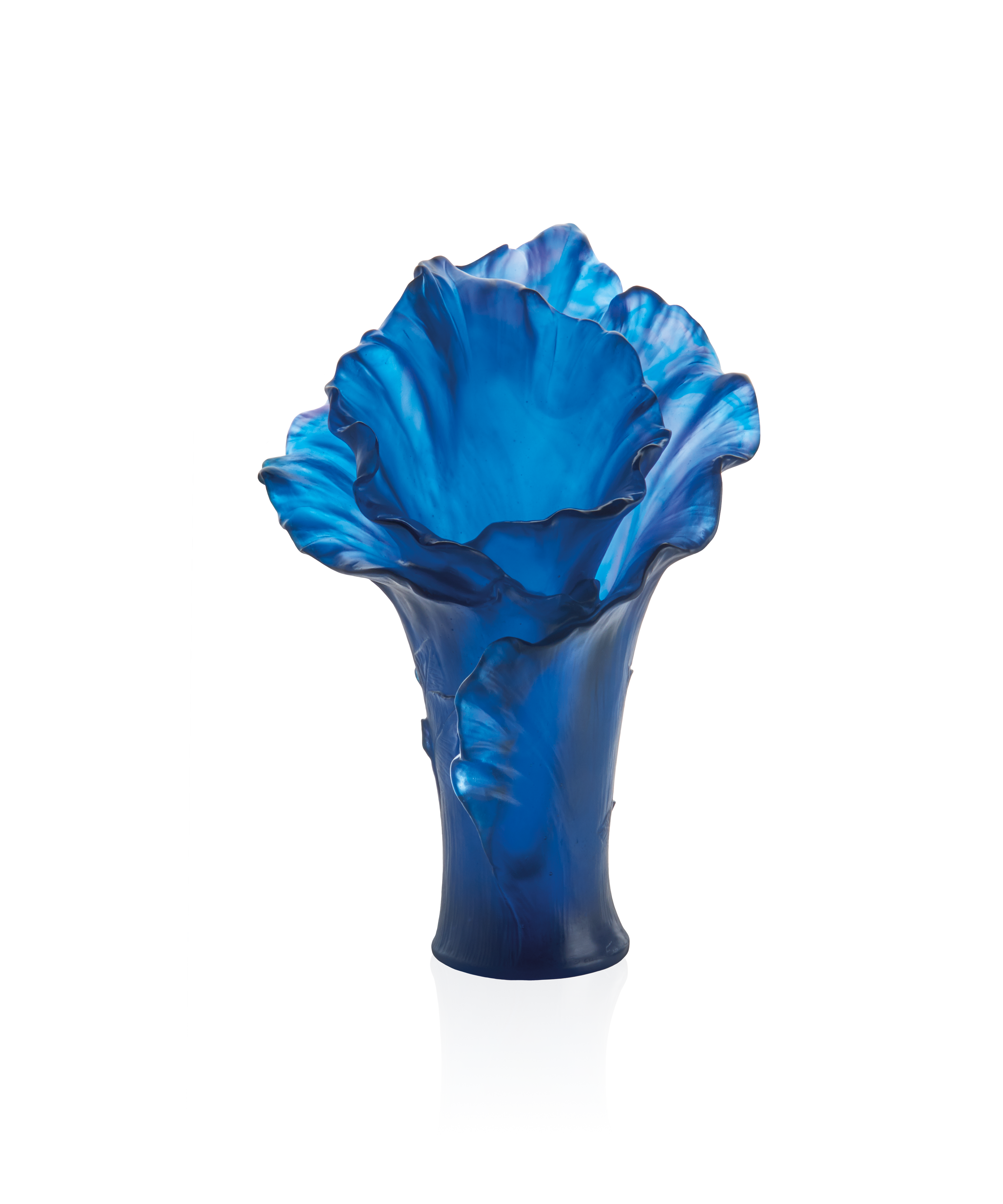 daum-univers-v-g-tal-arum-vase-grand-mod-le-bleu-nuit-cristal image 1