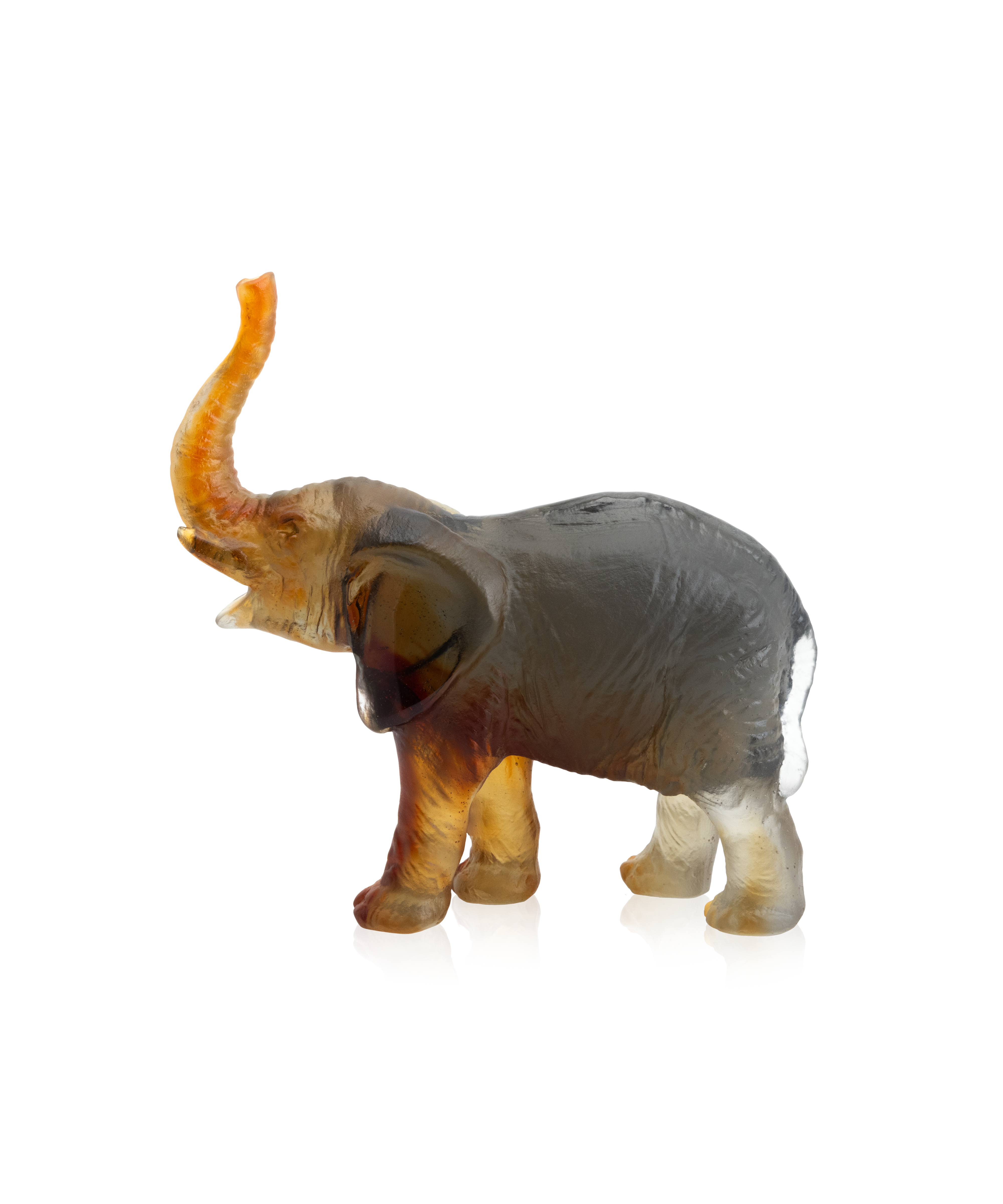 daum-univers-animalier-el-phant-sculpture-vert-ambre-petit-mod-le image 1