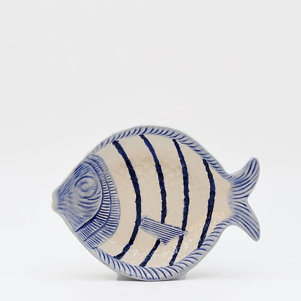 assiette-poisson-creuse-c-ramique-bleue-25cm-ray-e image 1